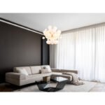 Lampă suspendată metal nichel mat, globuri de sticlă opal, cablu PVC negru, ø: 550mm, H: 1200mm, globuri de sticlă-DM: 24 x 6 cm, 24 x 10 cm, excl. 6x E14 25W 230V - imagine 2