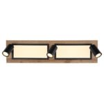 Plafonieră metal negru, MDF, imitație de lemn închis, plastic alb, comutare funcție prin întrerupător de perete, memorie, comutare: LED/GU10/ambele împreună, 800x200x180mm, LED 24W 230V, sursă 3000lm, ieșire 1500lm, 3000K, fără becuri 3xGU10 LED 5W - imagine 4