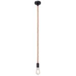 Suspensie metal negru, fir din cânepă, maro, metal negru, D: 100, H: 1660, excl 1xE27 60W 230V - imagine 3