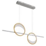 Lampa suspendată aluminiu periat argintiu/auriu, plastic alb, reglabil, mai multe niveluri prin întrerupător de perete, funcție de memorie, telecomandă, LxLxH: 1204x105x1200mm, LED 40W 230V, sursa 600-4552lm, iesire 300-1761lm, CCT 2700-6500K - imagine 4