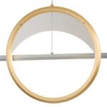 Lampa suspendată aluminiu periat argintiu/auriu, plastic alb, reglabil, mai multe niveluri prin întrerupător de perete, funcție de memorie, telecomandă, LxLxH: 1204x105x1200mm, LED 40W 230V, sursa 600-4552lm, iesire 300-1761lm, CCT 2700-6500K - imagine 5