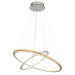 Lumină suspendată aluminiu periat argintiu/auriu, plastic alb, reglabil, mai multe niveluri prin întrerupător de perete, funcție de memorie, telecomandă, ø: 617mm, H: 1200mm, LED 40W 230V, sursă 600-4704lm, ieșire 300-2127lm, CCT 2700-6500 - imagine 4
