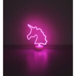 Element decorativ, plastic alb mat, plastic opal, comutator glisant, unicorn, LxLxA: 200x100x285mm, incl. LED 2W 4.5V, roz - imagine 4
