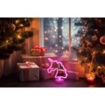 Element decorativ, plastic alb mat, plastic opal, comutator glisant, unicorn, LxLxA: 200x100x285mm, incl. LED 2W 4.5V, roz - imagine 5