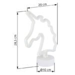 Element decorativ, plastic alb mat, plastic opal, comutator glisant, unicorn, LxLxA: 200x100x285mm, incl. LED 2W 4.5V, roz - imagine 6