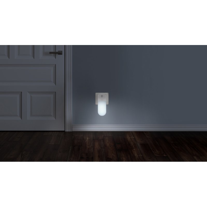 ursula-31946-g27429-6 Lampă de veghe din plastic alb, satinat, lumină de noapte, senzor incl., senzorul crepuscular pornește în întuneric, oprește în luminozitate, l x I x A: 40x118x95mm, incl. 4x LED 0.2W 230V, 20lm sursă, 20lm ieșire, 6500K - imagine 1