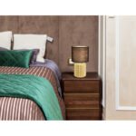 Lampă de masă din ceramică de culoare aurie, textil negru, cablu PVC negru, întrerupător pe cablu, ø: 185mm, I: 330mm, lungime cablu 1500mm, fără bec 1x E14 40W 230V - imagine 2