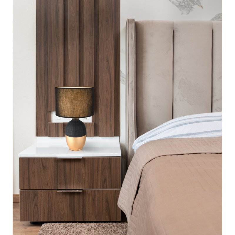 valentino-21627b-g27801-5 Lampă de masă din ceramică negru/auriu, textil negru, cablu PVC negru, întrerupător pe cablu, ø: 250mm, I: 430mm, lungime cablu 1500mm, fără bec 1x E14 40W 230V - imagine 1