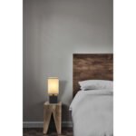 Lampă de masă din lemn negru, textil antracit, cablu negru din PVC, întrerupător pe cablu, L x l x I: 120x120x300mm, lungime cablu 1500mm, fără bec 1x E27 7W 230V - imagine 2
