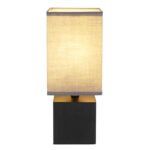 Lampă de masă din lemn negru, textil antracit, cablu negru din PVC, întrerupător pe cablu, L x l x I: 120x120x300mm, lungime cablu 1500mm, fără bec 1x E27 7W 230V - imagine 4