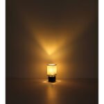 Lampă de masă din lemn natural, textil alb, cablu PVC negru, întrerupător pe cablu, L x l x I: 120x120x300mm, lungime cablu 1500mm, fără bec 1x E27 7W 230V - imagine 6