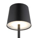 Lampă de masă metal negru mat, plastic opal, touch on/off, variator tactil continuu, excl. adaptor, cablu USB incl, USB-A 2.0/USB-C, IP44, ø: 85mm, H: 280mm, lungime cablu 800mm, incl. LED 1.2W 230V, sursă 130lm, ieșire 50lm, CCT 3000/4500/6000K - imagine 5