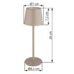 Lampă de masă metal negru mat, plastic opal, touch on/off, variator tactil continuu, excl. adaptor, cablu USB incl, USB-A 2.0/USB-C, IP44, ø: 85mm, H: 280mm, lungime cablu 800mm, incl. LED 1.2W 230V, sursă 130lm, ieșire 50lm, CCT 3000/4500/6000K - imagine 6
