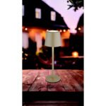 Lampă de masă metal nisip mat, plastic opal, touch on/off, variator tactil continuu, excl. adaptor, cablu USB inclus, USB-A 2.0/USB-C, IP44, ø: 85mm, H: 280mm, lungime cablu 800mm, incl. LED 1.2W 230V, sursă 130lm, ieșire 50lm, CCT 3000/4500/6000K - imagine 2