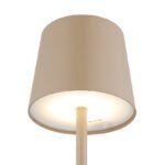 Lampă de masă metal nisip mat, plastic opal, touch on/off, variator tactil continuu, excl. adaptor, cablu USB inclus, USB-A 2.0/USB-C, IP44, ø: 85mm, H: 280mm, lungime cablu 800mm, incl. LED 1.2W 230V, sursă 130lm, ieșire 50lm, CCT 3000/4500/6000K - imagine 5