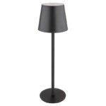 Lampă de masă metal/plastic negru mat, plastic alb, touch on/off, reglabil, variator de intensitate, USB-A 2.0 - USB-C, baterie CR18650 1800mAh 3.7V, IP44, ø: 106mm H: 360mm, 2 înălțimi de montaj: 36cm sau 24cm, LED 3W 230V, sursă 300lm, 130lm, 3000K - imagine 4