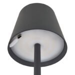Lampă de masă metal/plastic negru mat, plastic alb, touch on/off, reglabil, variator de intensitate, USB-A 2.0 - USB-C, baterie CR18650 1800mAh 3.7V, IP44, ø: 106mm H: 360mm, 2 înălțimi de montaj: 36cm sau 24cm, LED 3W 230V, sursă 300lm, 130lm, 3000K - imagine 7