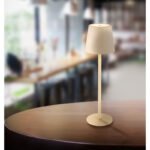 Lampă de masă metal color nisip mat, plastic color nisip mat, plastic opal, cablu PVC negru, touch on/off, reglabil, variator tactil continuu, funcție de memorie, USB-A 2.0 - USB-C, baterie inclusă CR18650 1800mAh 3.7V , IP44, 3000K - imagine 2