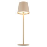 Lampă de masă metal color nisip mat, plastic color nisip mat, plastic opal, cablu PVC negru, touch on/off, reglabil, variator tactil continuu, funcție de memorie, USB-A 2.0 - USB-C, baterie inclusă CR18650 1800mAh 3.7V , IP44, 3000K - imagine 4