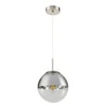 Suspensie nichel mat, sticla crom transparent, D: 200, H: 1200, excl 1xE27 40W 230V - imagine 2