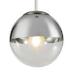 Suspensie nichel mat, sticla crom transparent, D: 200, H: 1200, excl 1xE27 40W 230V - imagine 3