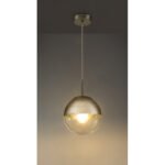 Suspensie nichel mat, sticla crom transparent, D: 200, H: 1200, excl 1xE27 40W 230V - imagine 4