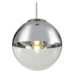 Suspensie nichel mat, sticla crom transparent, D: 250, H: 1200, excl 1xE27 40W 230V - imagine 4