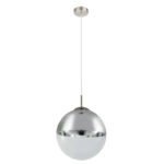 Suspensie nichel mat, sticla crom transparent, D: 300, H: 1200, excl 1xE27 40W 230V - imagine 3