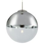 Suspensie nichel mat, sticla crom transparent, D: 300, H: 1200, excl 1xE27 40W 230V - imagine 4