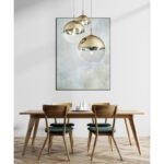 Suspensie ,metal auriu mat, sticla auriu transparent, 3 bile cu DM: 20 - 25 - 30 cm, D: 510, H: 1200, excl 3xE27 40W 230V - imagine 3