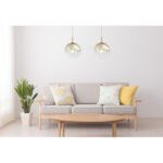 Suspensie ,metal auriu mat, sticla auriu transparent D: 200, H: 1200, excl 1xE27 40W 230V - imagine 2