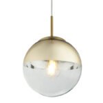 Suspensie ,metal auriu mat, sticla auriu transparent D: 200, H: 1200, excl 1xE27 40W 230V - imagine 4