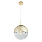 Suspensie ,metal auriu mat, sticla auriu transparent D: 250, H: 1200, excl 1xE27 40W 230V