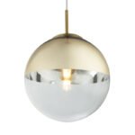 Suspensie ,metal auriu mat, sticla auriu transparent D: 250, H: 1200, excl 1xE27 40W 230V - imagine 4