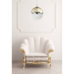 Suspensie ,metal auriu mat, sticla auriu transparent, D: 330, H: 1200, excl 1xE27 40W 230V - imagine 3