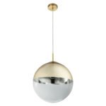 Suspensie ,metal auriu mat, sticla auriu transparent, D: 330, H: 1200, excl 1xE27 40W 230V - imagine 4