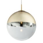 Suspensie ,metal auriu mat, sticla auriu transparent, D: 330, H: 1200, excl 1xE27 40W 230V - imagine 5