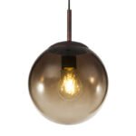 Suspensie metal maro,sticla chihlimbar, D: 200, H: 1200, excl.1xE27 40W 230V - imagine 4