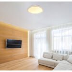 Plafonieră metal alb, plastic opal strălucitor, cristale de plastic transparente, inele decorative de plastic negru mat, ø: 490mm, H: 70mm, incl. LED 24W 230V, sursă 2500lm, ieșire 1800lm, 3000K - imagine 2