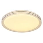 Plafonieră metal alb, plastic opal strălucitor, cristale de plastic transparente, inele decorative de plastic negru mat, ø: 490mm, H: 70mm, incl. LED 24W 230V, sursă 2500lm, ieșire 1800lm, 3000K
