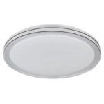 Plafonieră metal alb, plastic opal strălucitor, cristale de plastic transparente, inele decorative de plastic negru mat, ø: 490mm, H: 70mm, incl. LED 24W 230V, sursă 2500lm, ieșire 1800lm, 3000K - imagine 4