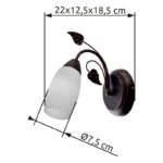 Aplică de perete metal ruginit, sticlă alabastru, ø: 185mm, H: 220mm, excl. 1x E14 40W 230V - imagine 3