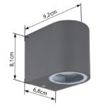 Aplica de exterior din aluminiu antracit, sticlă transparentă, în jos, IP44, LxH: 68x81, AL: 92, excl 1xGU10 35W 230V - imagine 6
