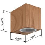 Corp de iluminat pentru exterior din aluminiu turnat sub presiune, optică din lemn, sticlă transparentă, direcția luminii: în jos, IP44,  l x I x A: 68x80x92mm, excl. 1x GU10 35W 230V - imagine 6