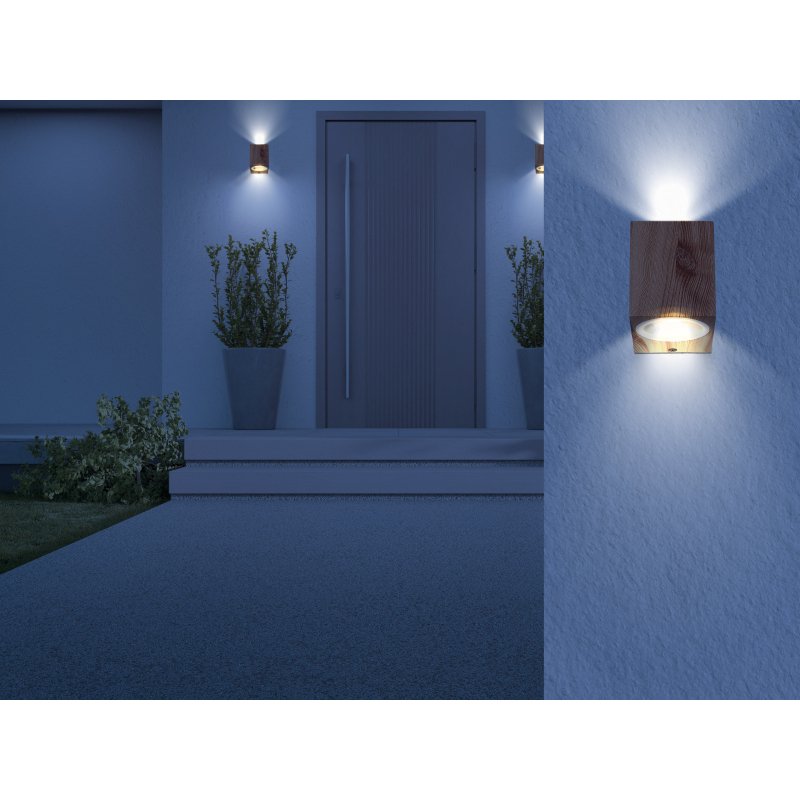 veronika-34164-1w-g28161-6 Corp de iluminat pentru exterior din aluminiu turnat sub presiune, optică din lemn, sticlă transparentă, direcția luminii: în jos, IP44, l x I x A: 68x80x92mm, excl. 1x GU10 35W 230V - imagine 1