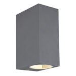 Aplica de exterior din aluminiu antracit, sticlă transparentă,lumina: în sus și în jos, IP44, LxH: 68x150, AL: 92,excl 2xGU10 35W 230V