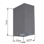 Aplica de exterior din aluminiu antracit, sticlă transparentă,lumina: în sus și în jos, IP44, LxH: 68x150, AL: 92,excl 2xGU10 35W 230V - imagine 6