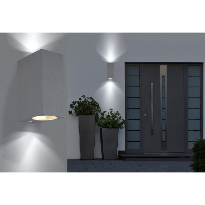 veronika-34164-2-g26613-6 Aplica de exterior din aluminiu antracit, sticlă transparentă,lumina: în sus și în jos, IP44, LxH: 68x150, AL: 92,excl 2xGU10 35W 230V - imagine 1