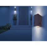 Corp de iluminat pentru exterior din aluminiu turnat sub presiune, optică din lemn, sticlă transparentă, direcția luminii: sus și jos, IP44,  l x I x A: 68x150x92mm, excl. 2x GU10 35W 230V - imagine 2