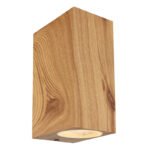 Corp de iluminat pentru exterior din aluminiu turnat sub presiune, optică din lemn, sticlă transparentă, direcția luminii: sus și jos, IP44,  l x I x A: 68x150x92mm, excl. 2x GU10 35W 230V